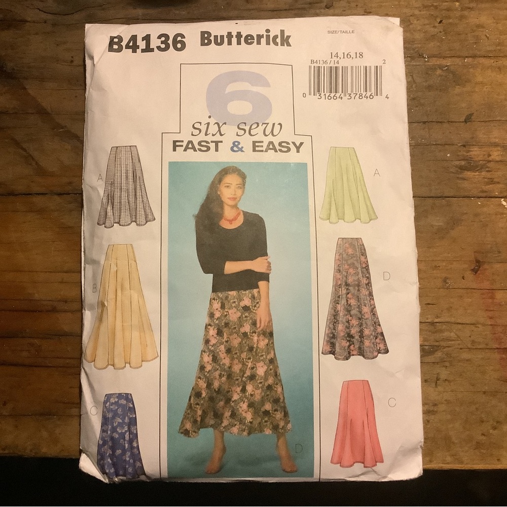 Butterick sewing pattern. Six and sew fast and easy.. #B4136
